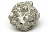 Striated, Cubic Pyrite Crystal Cluster - Peru #218507-2